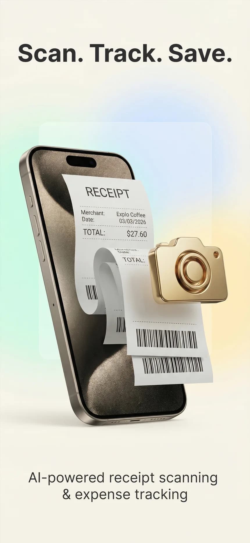 A receipt being scanned into Expio